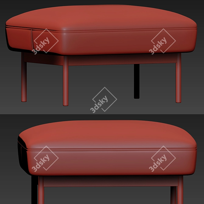 Blu Dot Puff Puff Bench: Chic Seating Solution 3D model image 2