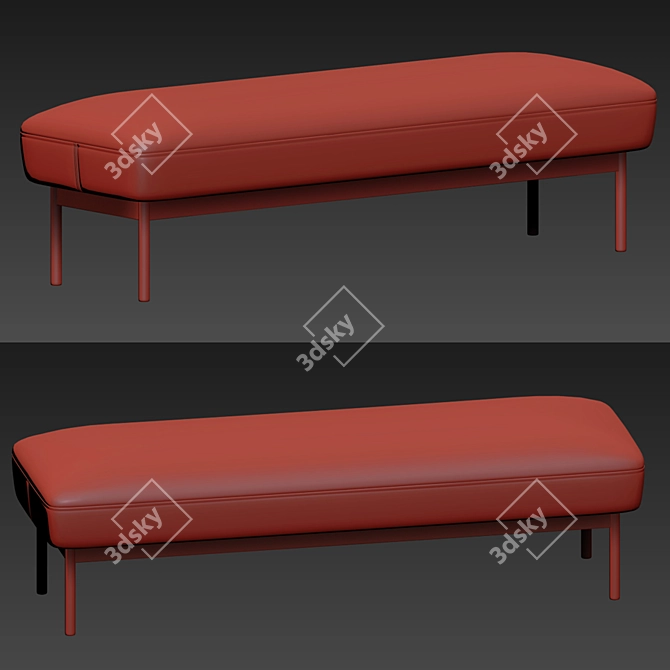 Blu Dot Puff Puff Bench: Chic Seating Solution 3D model image 3