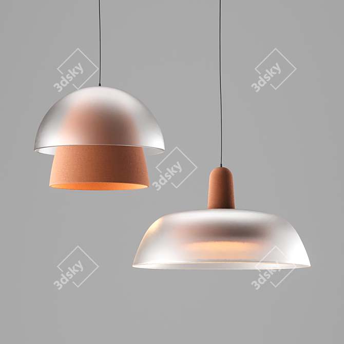 Elegant Terracotta Pendant Lamps 3D model image 1