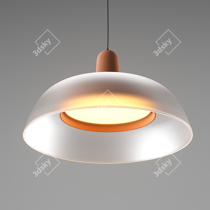 Elegant Terracotta Pendant Lamps 3D model image 2