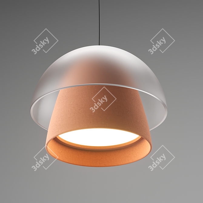 Elegant Terracotta Pendant Lamps 3D model image 3