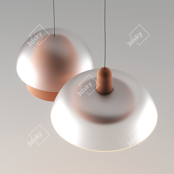 Elegant Terracotta Pendant Lamps 3D model image 4