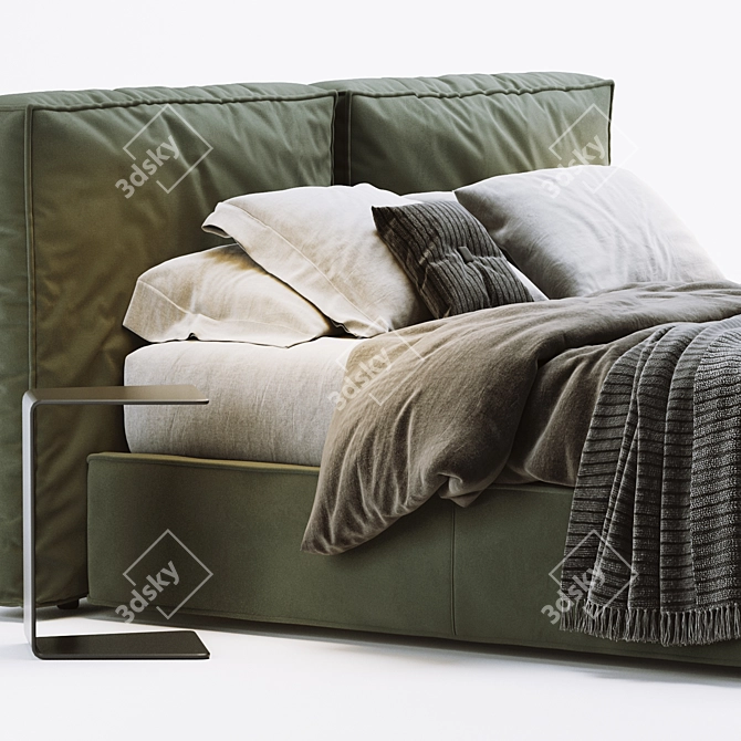 Ditre Flann Italian Modern Bed 3D model image 3