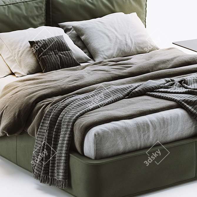 Ditre Flann Italian Modern Bed 3D model image 4