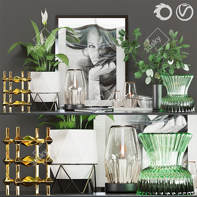 Elegant 6-Piece Decor Set 3D model image 5