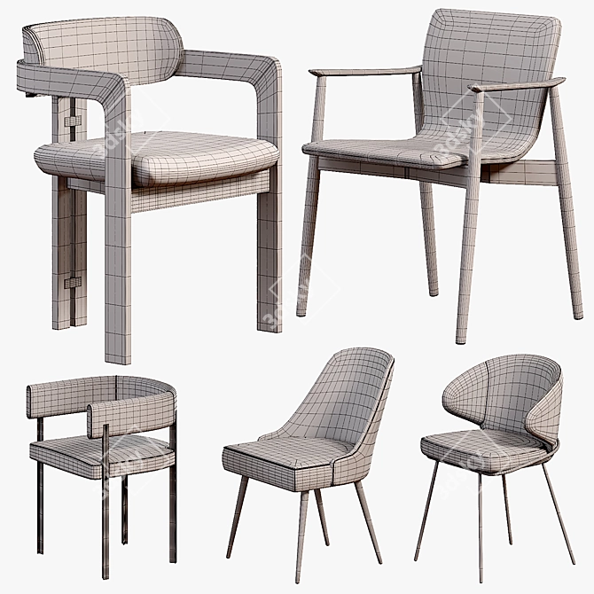 Butterfly Classic Dining Chairs: Mid-Century Elegance 3D model image 5
