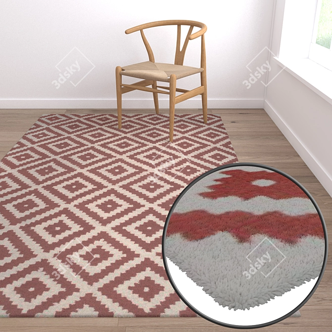 High-Quality Carpet Set with 3 Variants 3D model image 5