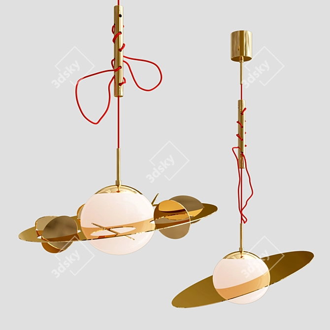 Saturn 2: Stylish Design Lamp 3D model image 1