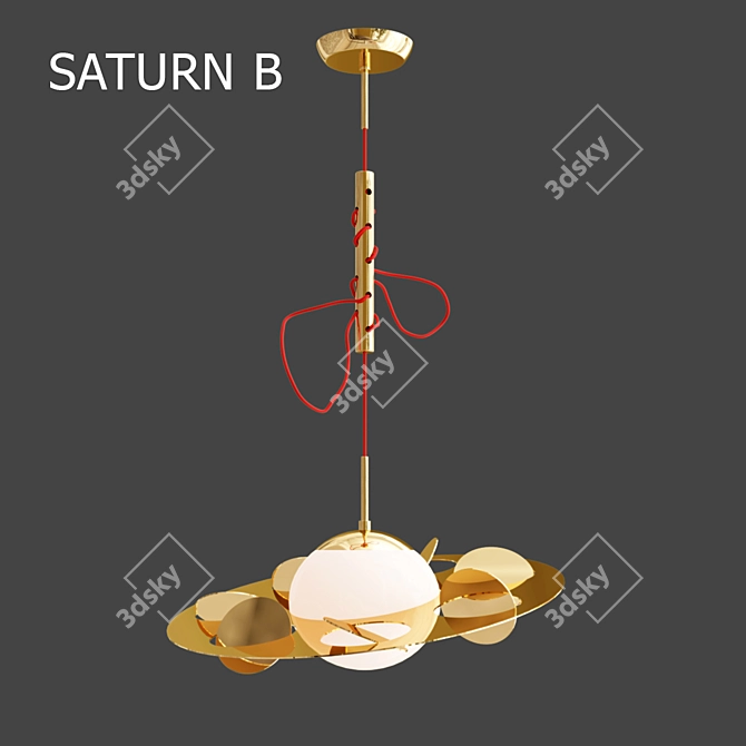 Saturn 2: Stylish Design Lamp 3D model image 3