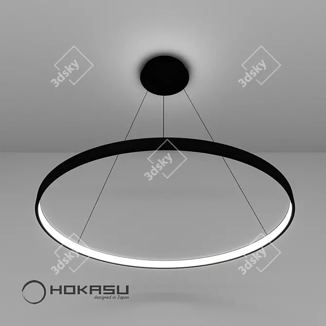 Title: ULIGHT Haloin Pendant Lamp (1 Ring) 3D model image 2