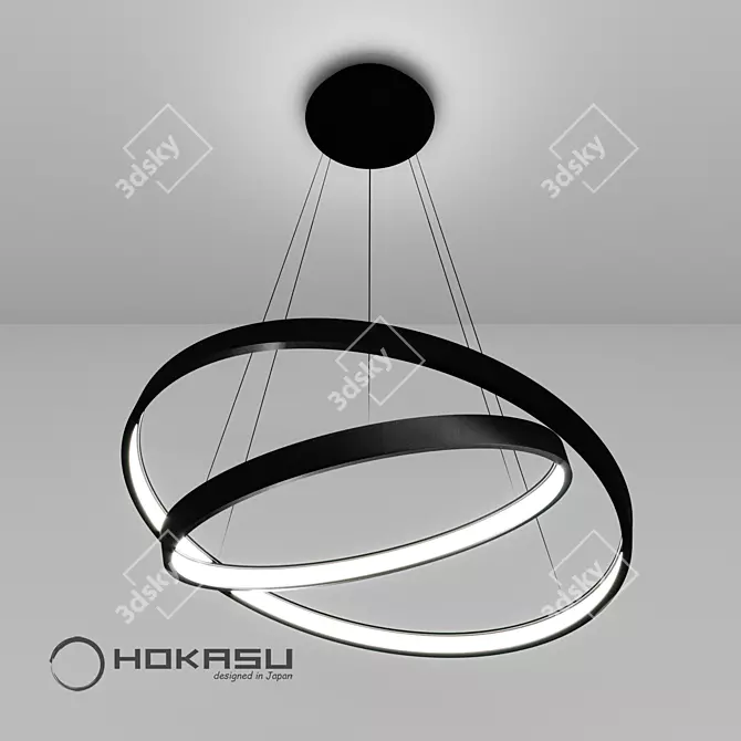 Sleek Design Pendant Lamp ULIGHT Haloin (2 Rings) 3D model image 1