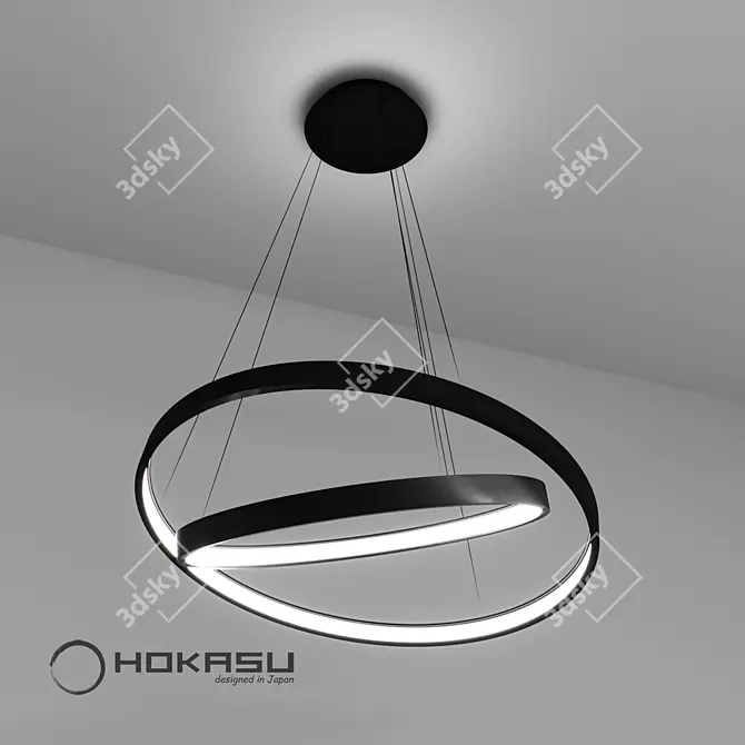 Sleek Design Pendant Lamp ULIGHT Haloin (2 Rings) 3D model image 2