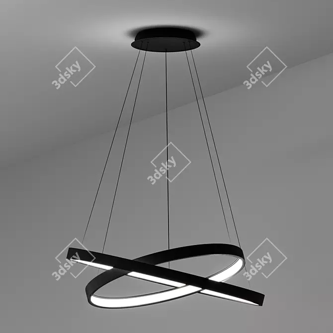 Sleek Design Pendant Lamp ULIGHT Haloin (2 Rings) 3D model image 3