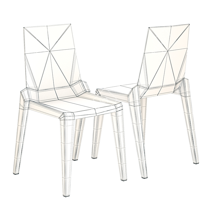Sleek Mist Dining Chair: Elegant Acrylic Design 3D model image 2