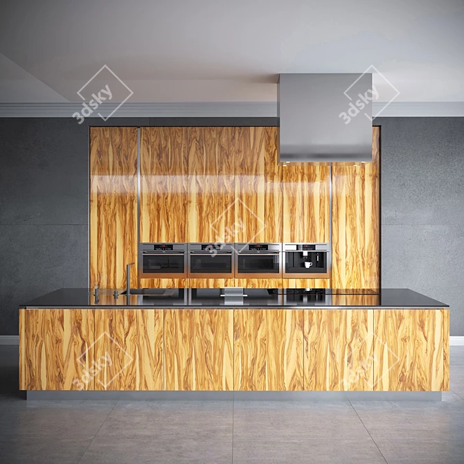 Art Deco Kitchen Set - Soul Wood 3D model image 3