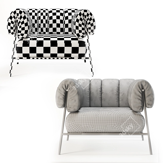 Tirella Swatch-Inspired Armchair 3D model image 4