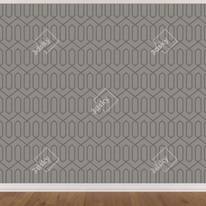 Seamless Wallpaper Set: 3 Colors & Textures 3D model image 3