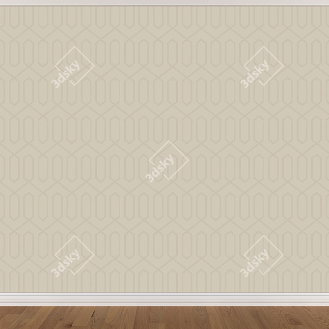 Seamless Wallpaper Set: 3 Colors & Textures 3D model image 4