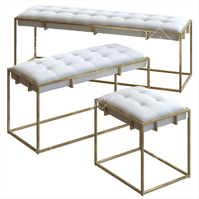 Kellen Upholstered Bench: Modern Design, Versatile Sizes 3D model image 1