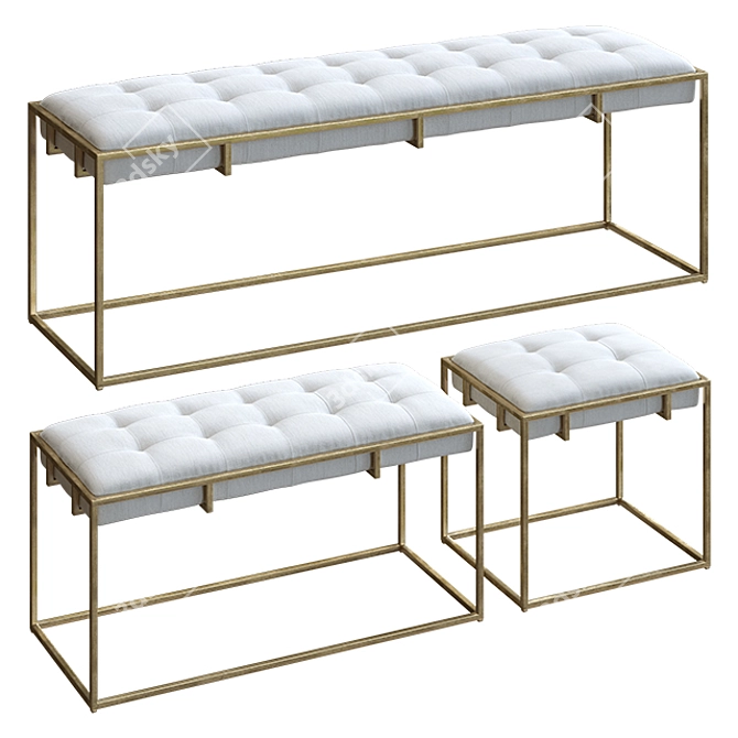 Kellen Upholstered Bench: Modern Design, Versatile Sizes 3D model image 2