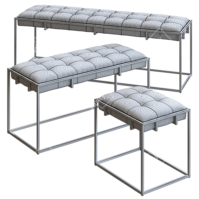 Kellen Upholstered Bench: Modern Design, Versatile Sizes 3D model image 5