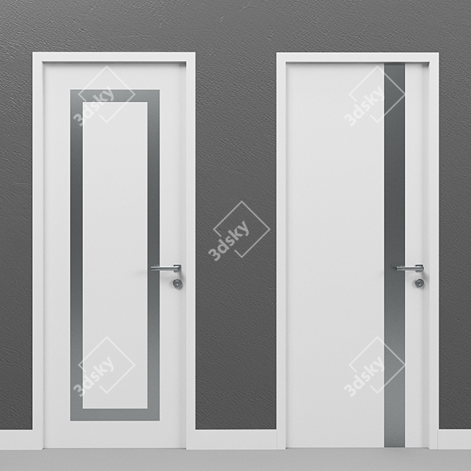 Sleek Vray Doors 3D model image 3