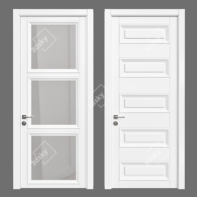 Versatile Wooden Door 3D model image 1