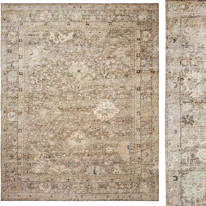 Arbora Wool Rug: Hand-Knotted Elegance 3D model image 1