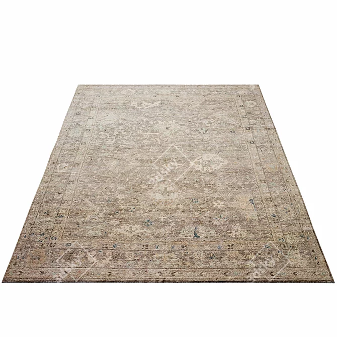 Arbora Wool Rug: Hand-Knotted Elegance 3D model image 2