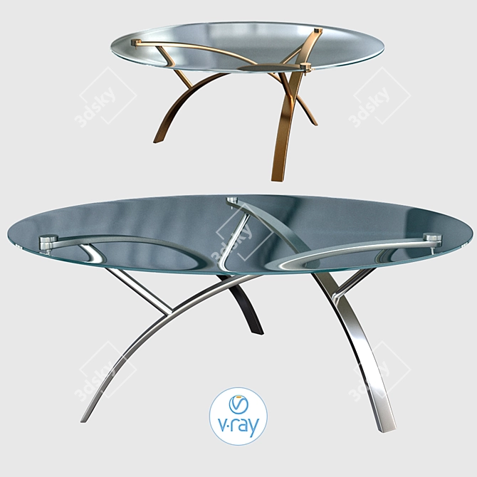Modern Quandro Coffee Table 3D model image 1