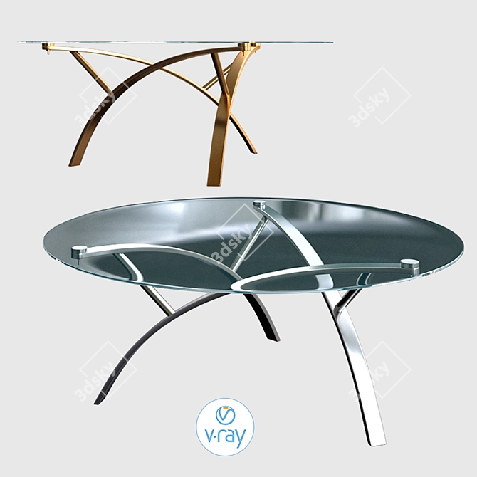 Modern Quandro Coffee Table 3D model image 2