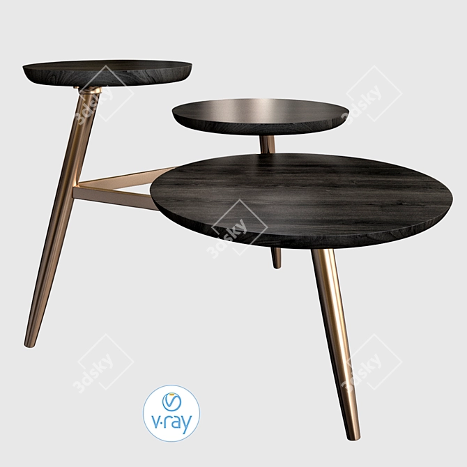 Sleek Modern Emmetta Coffee Table 3D model image 1