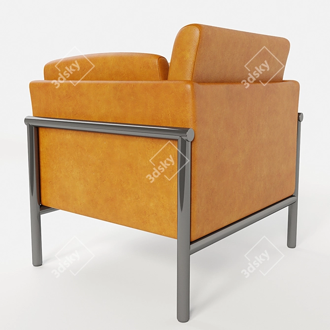Sleek Leather Armchair 3D model image 2