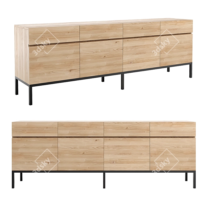 Contemporary Ligna Sideboard with Ethnicraft Design 3D model image 1