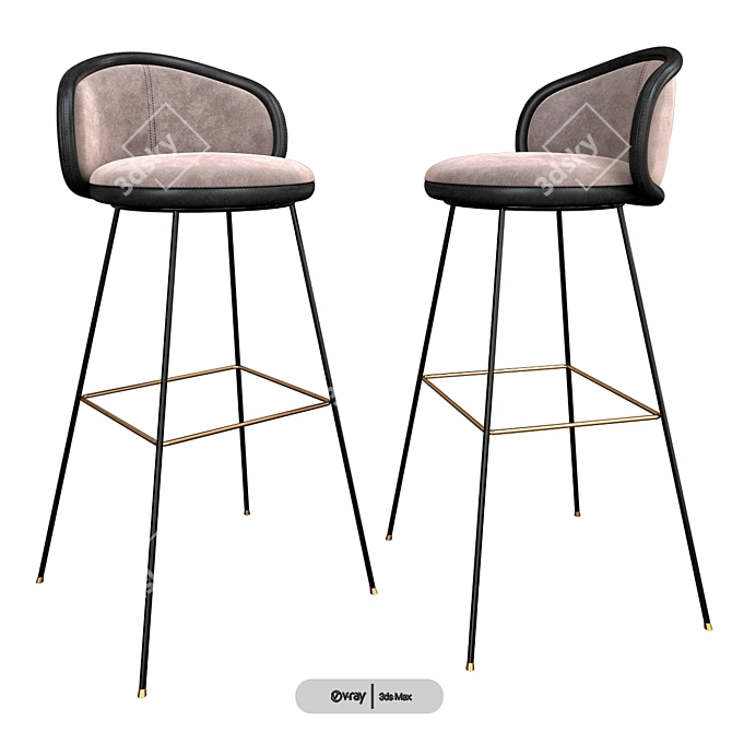 Sleek De Sede Bar Chair 3D model image 1
