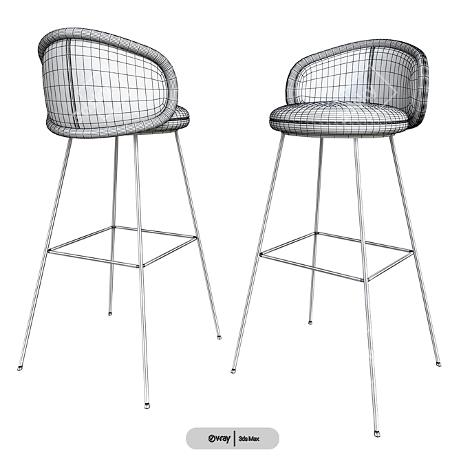 Sleek De Sede Bar Chair 3D model image 3