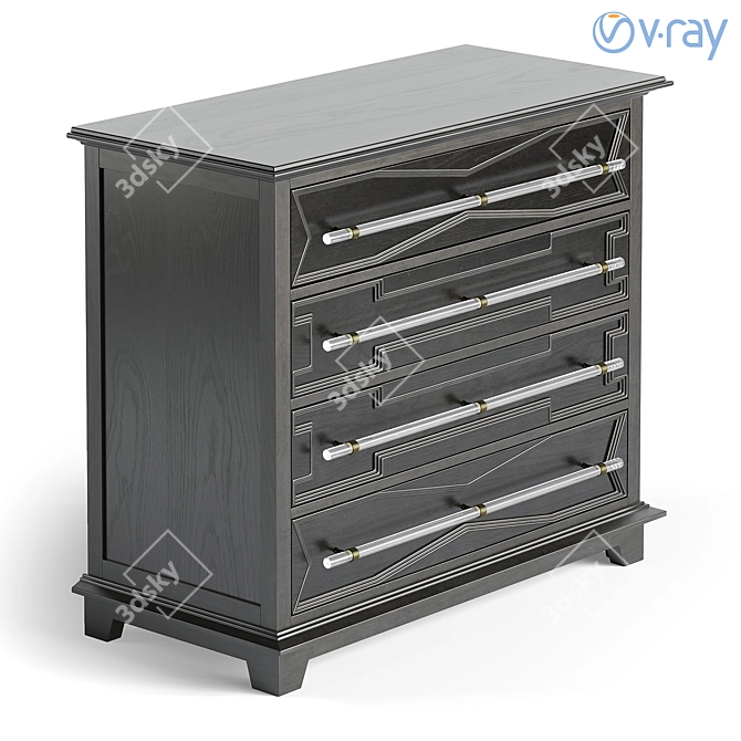 Title: Elegant Hazel Chest - Perfect for Interior Visualization 3D model image 1