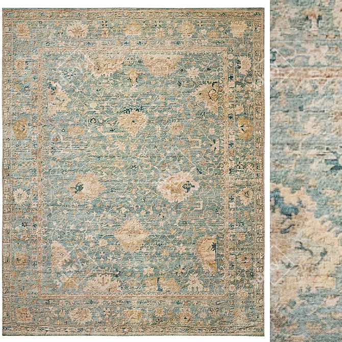 Arbora Hand-Knotted Wool Rug 3D model image 1