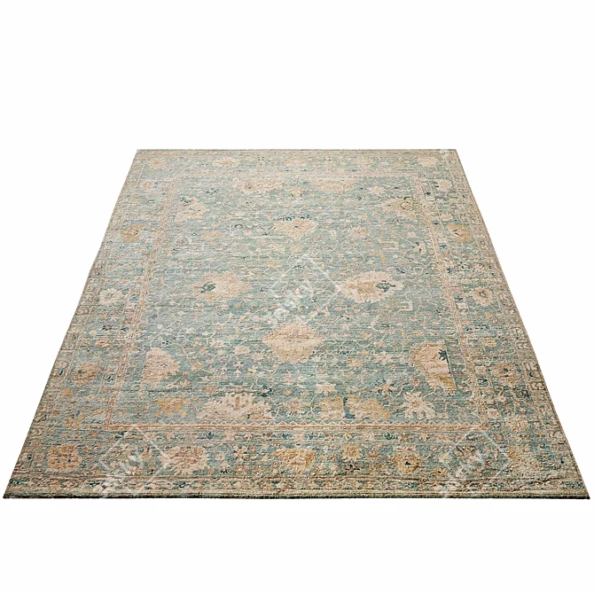Arbora Hand-Knotted Wool Rug 3D model image 2