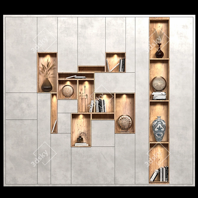 Elegant Ornamented Wardrobe 3D model image 1