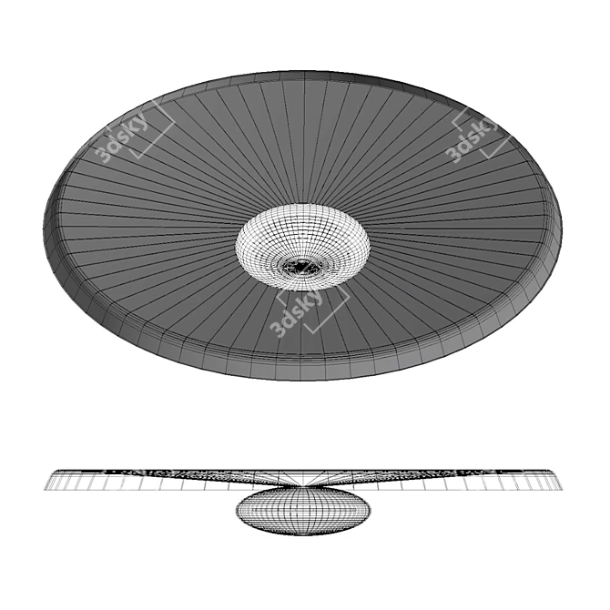 Modern Aluminum Ceiling Lamp 3D model image 6