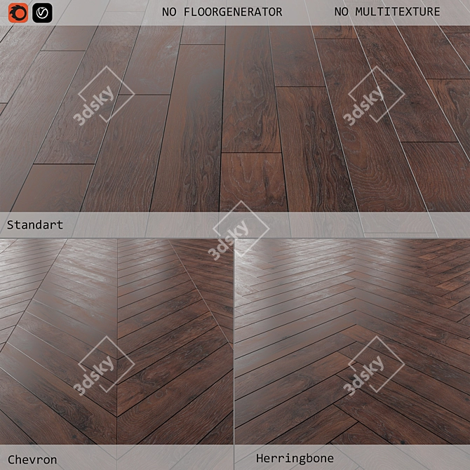 Multi-Pattern Laminate Flooring 3D model image 1