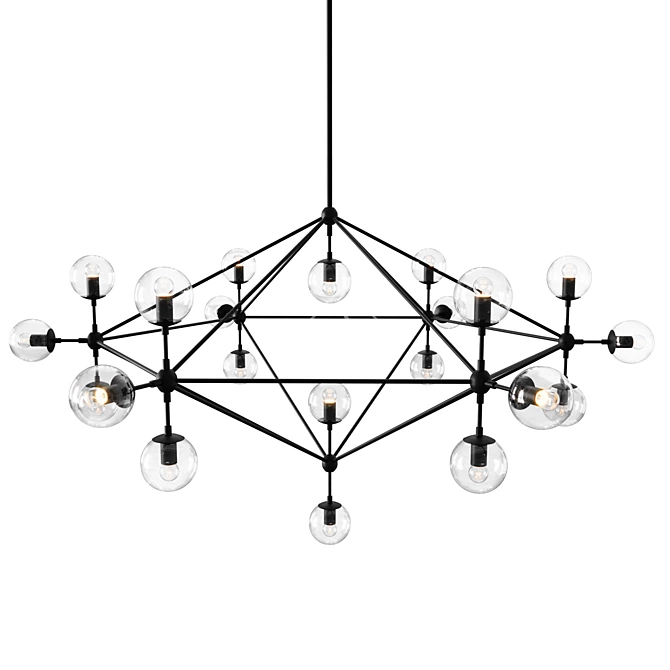 Amber Chandelier: Stylish Designer Lighting 3D model image 1