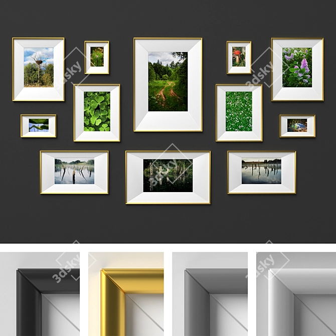 Nature's Delight: Beautiful Nature Photo Frames 3D model image 1