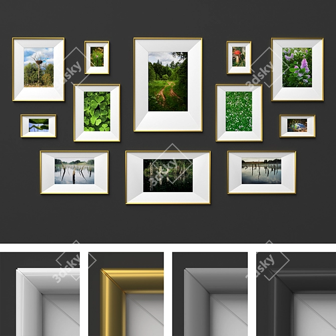 Nature's Delight: Beautiful Nature Photo Frames 3D model image 4