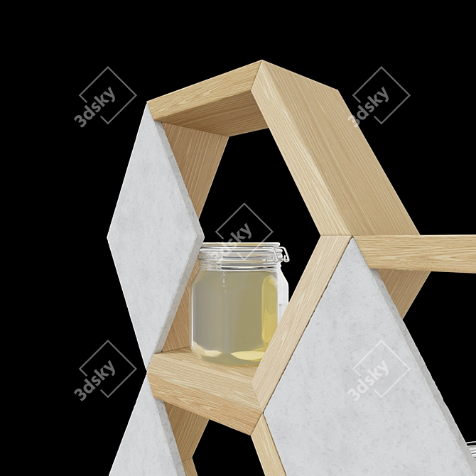 Title: Honeycomb-inspired Decorative Shelves 3D model image 2