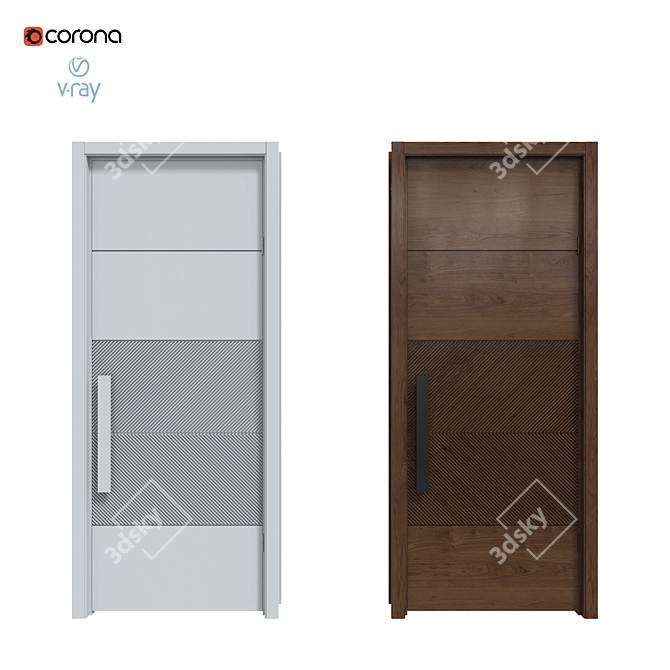  Lecate Artisan Walnut Door 3D model image 3