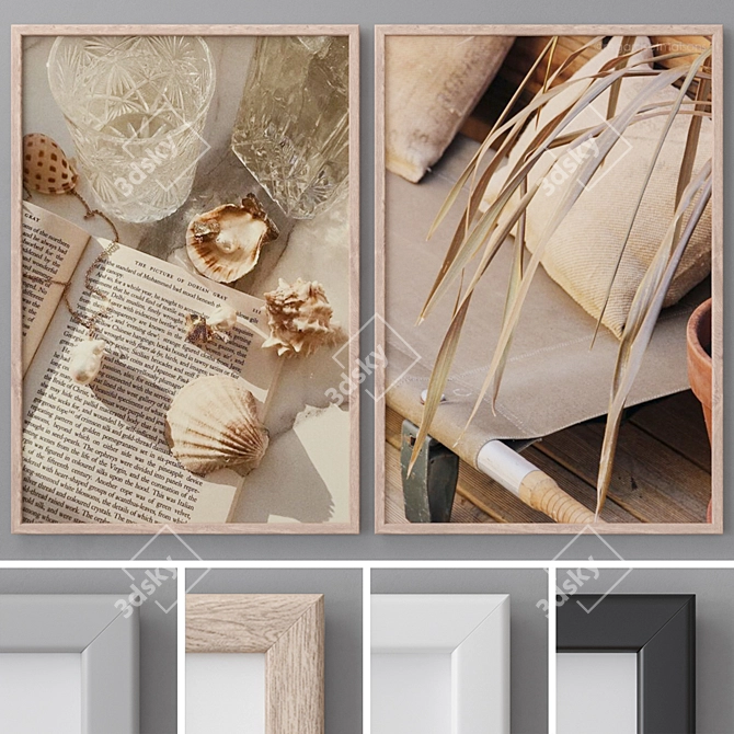 Modern Abstract Photo Frames Set 3D model image 1