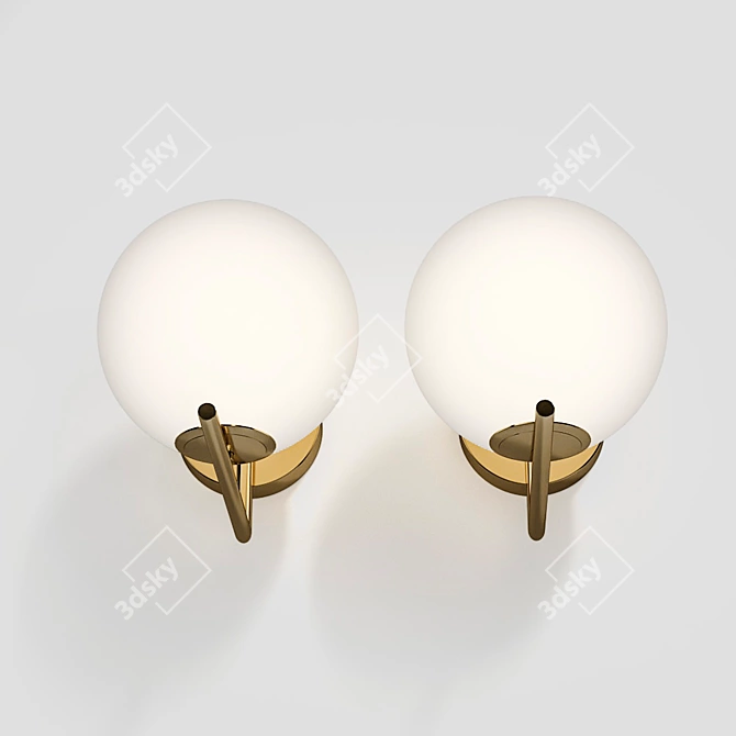 Elegant Stem Wall Lamp in Golden Finish 3D model image 4