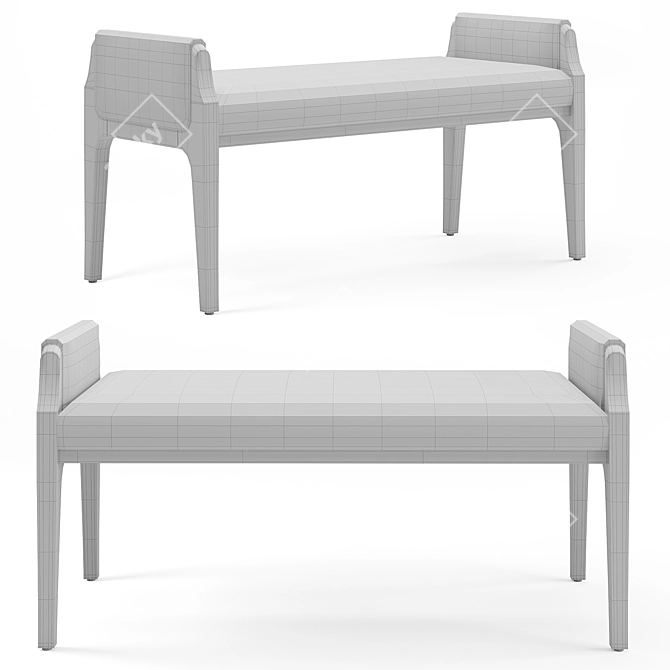 Elegant Vienna Bench by Dennis Miller 3D model image 2